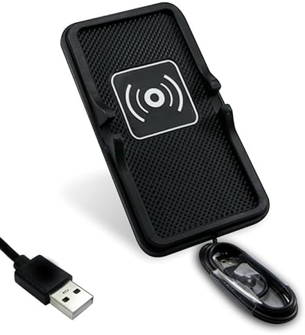 London Express Fast Wireless Charger Car Phone Holder Mount Non-Slip Pad Mat Compatible for iPhone 15 14 13 XS MAX XR Samsung Galaxy S24 Ultra S23 Plus S21 Dashboard HUD Pad Anti Skid Grip Mount