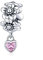 SANHUA Charm Primrose Stapelbare Blütenblätter Rosa Zirkon 925 Sterling Silber Anhänger Charm Beads Für Damen, Kompatibel Mit Allen Europäischen Armbändern