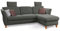 CAVADORE Schlafsofa Trend / Skandinavisches Ecksofa mit Federkern, Bettfunktion, Bettkasten im Longchair und 2 Kopfstützen / 249 x 86 x 162 / Cord, Dunkelgrau