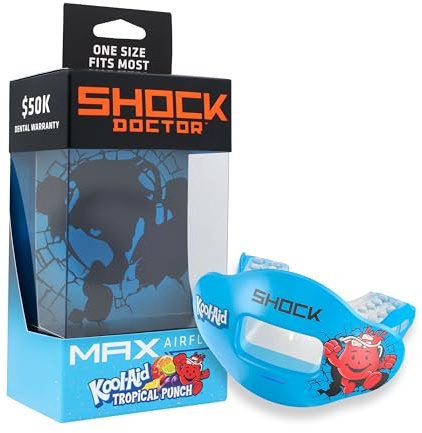 Shock Doctor Kool Aid Lip Guard Mouth Guard - Max Air Flow, Full Mouth Protection Compatible with Braces, Lip Guard, Instant Fit Mouthguard for Football, Hockey, Lacrosse