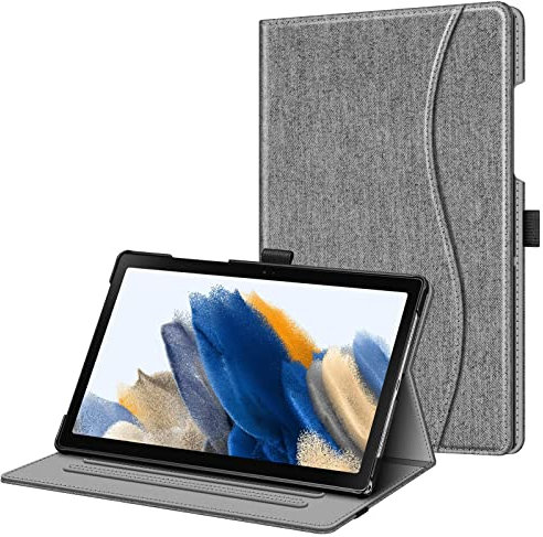 Fintie Hülle für Samsung Galaxy Tab A8 10.5 Zoll 2022/2021 SM-X200/X205/X207, Multi-Winkel Folio Schutzhülle Dokumentschlitze und Auto Schlaf/Wach Funktion, Grau