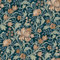 Grandeco Life Marian Navy Terracotta Wallpaper A67101 - Floral Modern Morris