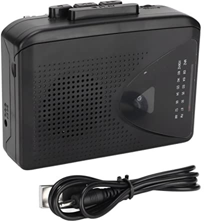 Lecteur de Musique Audio Baladeur Portable, Lecteur de Cassette Stéréo Radio AM FM Enregistreur de Lecteur de Cassette