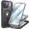 Miracase Magnetic Case for iPhone 15 Plus Case 6.7-Inch, Full Body Bumper Case Compatible with MagSafe and Built-in 9H Tempered Glass Screen Protector + Camera Lens Protector (Black)