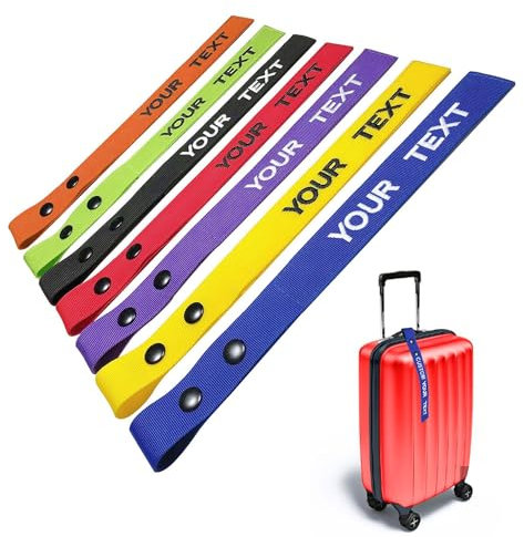 Etiquettes de bagages personnalisées, étiquettes d'identification de nom pour valises de voyage, étiquettes de bagages brodées pour repérer rapidement les valises, sacs de voyage (Polyester)