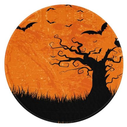 ESASAM Tapis de souris orange en caoutchouc antidérapant avec design épais de 20,3 cm (rond), confortable et durable