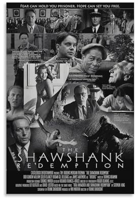 LIANGSHUANG 1990er Jahre Gefängnisfilme The Shawshank Redemption Poster Gemälde Leinwand Wandkunst Wohnzimmer Poster Malerei 50 x 75 cm
