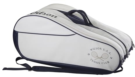 WILSON 1914 Heritage Tennisschlägertaschen, cremefarben/Dunkles Marineblau