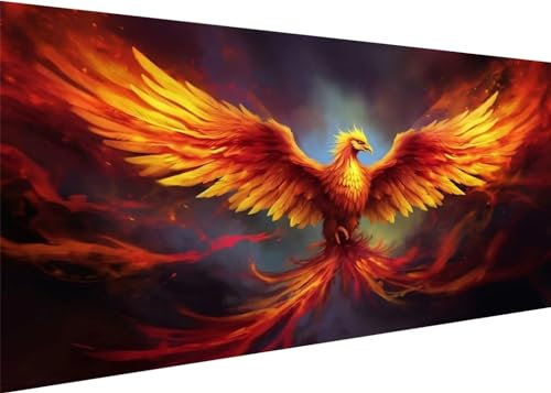 Flamme Phönix Diamond Painting Erwachsene Groß XXL 120x60cm, DIY 5D Diamant Painting Bilder kinder Malen Nach Zahlen Set, Diamond Art Full Diamant Malerei Kunst Basteln für Home Wand Dekor D-137