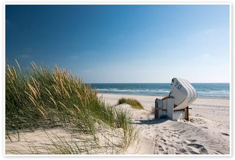 Sylt - Nordsee Dünenzauber Poster von Reiner Würz 120 x 80 cm Blau Wandbilder Wanddeko
