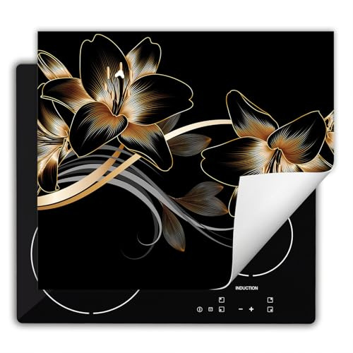 DarHaus Herdabdeckplatte Küche Ceranfeld, 60x52 cm, schwarz