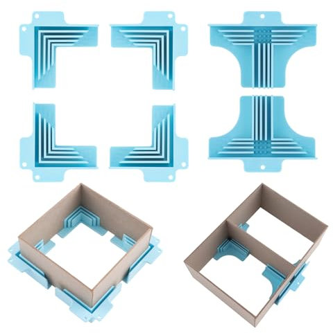 6 Stück Eck-/Trennwände, Klemmen, Eckführungen, Kartonnage-Eck-Haltewerkzeug (3 mm, 2 mm, 1,5 mm, 1 mm) breit, für Buchumschläge, Spanplattenboxen, Dioramen