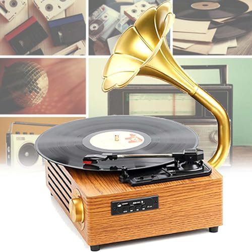 Grammofono antico con grande altoparlante,compatibile con Bluetooth/disco U/scheda SD/scheda MMC,espande e arricchisce molteplici modalità di riproduzione