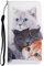Xunlaixin Holster Hülle für Samsung Galaxy A34 5G, PU Leder Klapphüllen Handyhülle mit [Kartenfächern] Kratzfeste Wallet Case Flip-Cover (Süße Katzen)