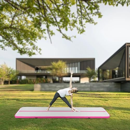 Aufblasbare Gymnastikmatten Mit 4 Zoll Dicke Für Den Heimgebrauch/Training/Cheerleading/Wasser Mit Pumpe,13.1Ft/4M*3.2Ft/1M,White
