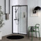 Kiamami Valentina Porte de Douche Niche 100cm profils Noir Mat et Verre trempé 6mm | City