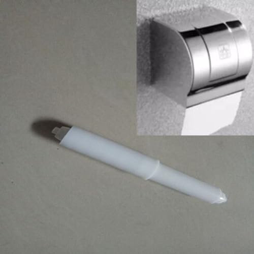 Spring Loaded Toilet Roll Holder, Adjustable Replacement Spindle, Plastic Material (White 1PCS)