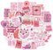 60 Pcs Pink Aesthetic Stickers, Waterproof Self-Adhesive Cute Vinyl Reading Stickers for Water Bottle, Scrapbook, Notebook, Laptop, Computer, Book (Style 1)