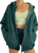 BaeKnyin Erwachsene Kapuzenjacke mit Reißverschluss, lässiges Kapuzensweatshirt mittleren Alters-Green-S1