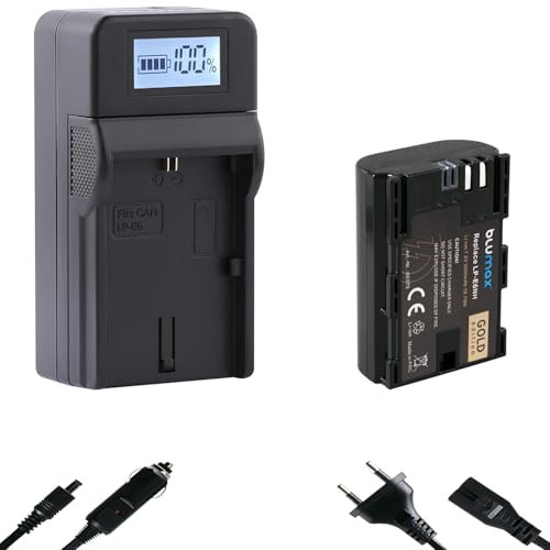 Blumax Battery Compatible with Canon LP-E6NH [2600 mAh] + Speed Charger LP-E6N LP-E6 for Canon EOS R R5 R6 II R7-5D Mark III IV - 6D 7D 60D 80D 90D