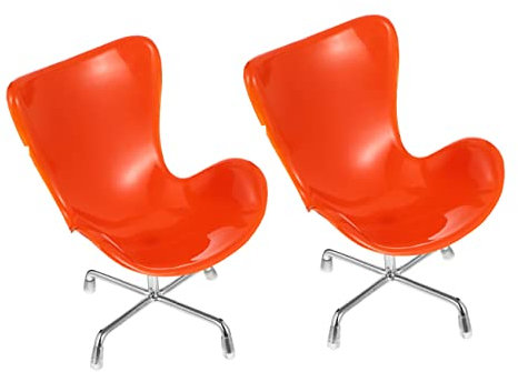 Alasum 2St Egg-Stuhl-Sessel wippe Stuhl Mini-Drehsessel Miniatur-Sessel kinderspielzeug Kinder Spielzeug Spielzeug bürostuhl Mini-Drehstuhl Miniatur-Stuhlmodell Plastik Orange