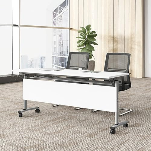 IYUESQ Klappbarer Schreibtisch, klappbarer Konferenztisch, rechteckiger rollbarer multifunktionaler Computertisch fürs Büro (Farbe: C, Größe: 140 x 60 x 75 cm)