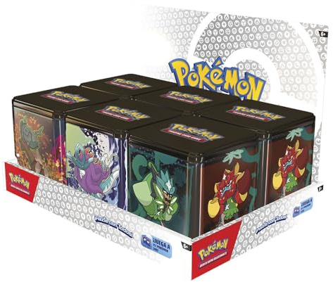 BANDAI Pokémon, TCG, Stacking Tins (Q1 2025), Colecciona y Juega con Tus Cartas favoritas, PC10211