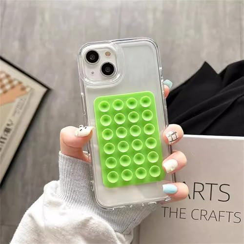 Funda con Ventosa para iPhone 15 11 12 Pro MAX XR X XS 7 8 Plus SE Funda para iPhone 14 13 Pro XS MAX Fundas Transparentes, Verde, para iPhone 12