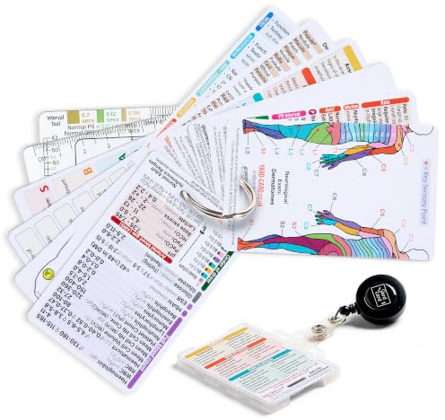YardCard Set of 12 Essential Lanyard Cards (ID Card Size) with Holder & Retractable Reel for Nurses, Nursing Students, Doctors, Paramedics, Medical Students