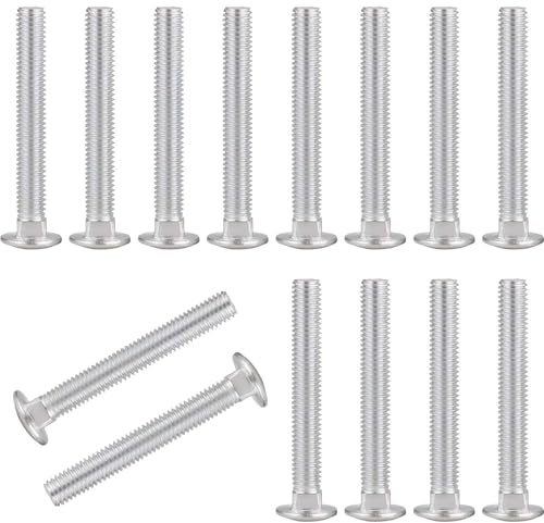 Dayalo 20 viti a testa tonda M8 x 60, viti di serratura, viti a testa tonda M6, zincate, viti a testa di fungo con collo quadrato, viti a testa tonda piatta, filettatura completa