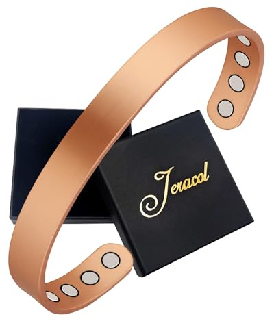 Jeracol Kupferarmband Herren und Damen, aus 99% reinem Kupfer | Verstellbares Magnetarmband Mit Magneten, Lebensbaum Design