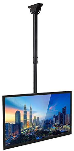 Tv-Deckenhalterung - Verstellbare Tv-Wandhalterung Passend Für 32-65 Zoll 4K-Fernseher, Tv-Wandhalterung, Höhenverstellbar, Teleskop-Neige- Und Schwenk-Flachbildschirm, Schwarz, Einfarbig, 100 Cm 150