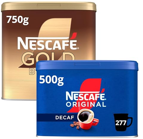 NESCAFÉ Gold Blend 750g & Orignal Decaf 500g Instant Coffee Tins
