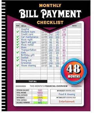 GREATRICH Haushaltsbuch zum Eintragen, Kassenbuch Kleinunternehmer mit Monatsübersicht, Buchhaltung, Budgetplaner für Familien & Finanzmanager, 4-Jahres-Finanzplaner, Ausgabenbuch Haushalt