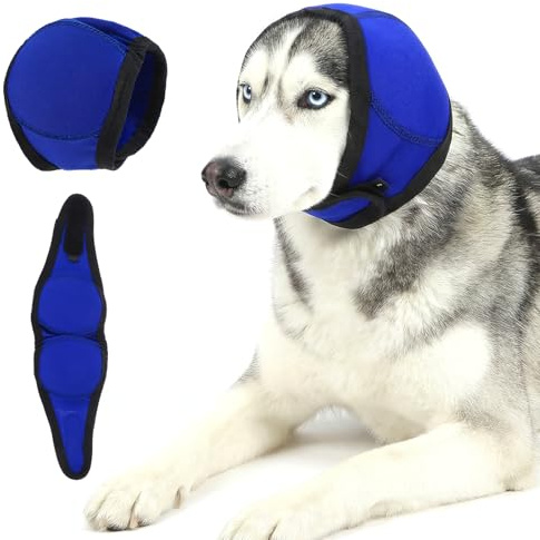 Quilax Dog Ear Covers for Bath, Waterproof Puppy-Ear Caps for Swimming, Rose Dog Ear Muffs Noise Protection, Pet-Ear Defenders for Ears Protection(M)