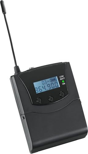 Pronomic Silent Guide V2 SDR-BP30 Bodypack-Receiver, 3 empfangbare Kanäle | Wireless Stereo Funk Empfänger, Empfangsfrequenzen: 863, 3 MHz, 9 MHz und 864, 9 MHz, Für jeden beliebigen Kopfhörer mit 3