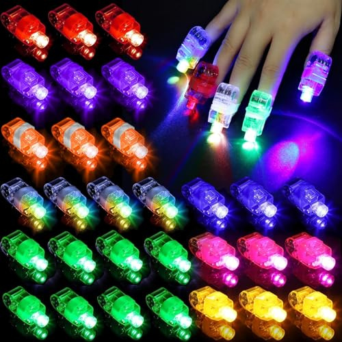Deskium 320 luces LED de dedo, mini lámparas de anillo iluminadas alimentadas por pilas en 8 colores, linternas de dedo para espectáculos de conciertos rave, suministros de fiesta que brillan en la