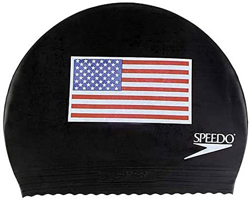 Speedo Gorro de natación Unisex de látex, Bandera Negra