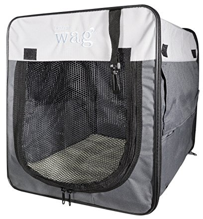 Henry Wag Folding Fabric Travel Crate - Ideal For Home, Outside or when Travelling Variety of Pets - GRS Recycled Polyester (Medium 58 cm L x 45 cm W x 50 cm H) (M)