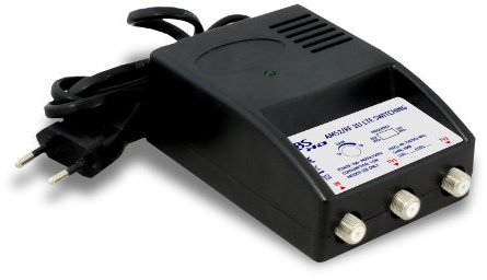 AMS2/RF 2U LTE SWITCHING-amplificatore retro TV UHF+VHF 28dB -attacco F , alimentazione switching e filtro LTE