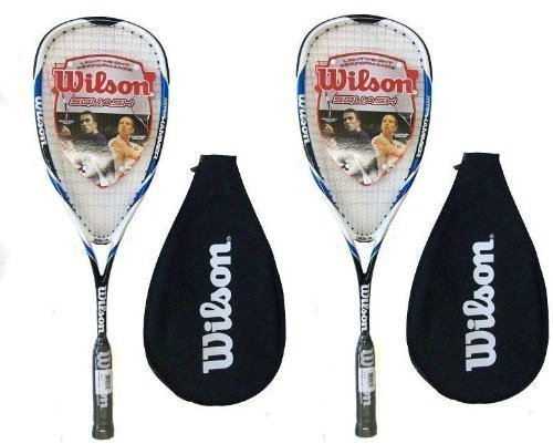 Wilson Hyper Hammer Carbon 120 Squashschläger, Blau, 2 Stück
