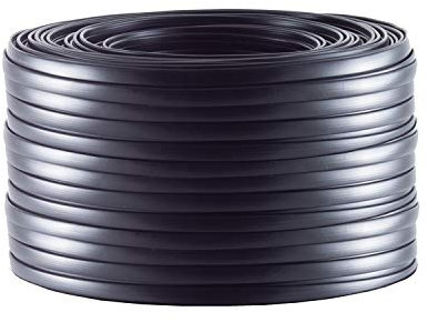 Cable telefónico plano de 4 hilos negro 50 m