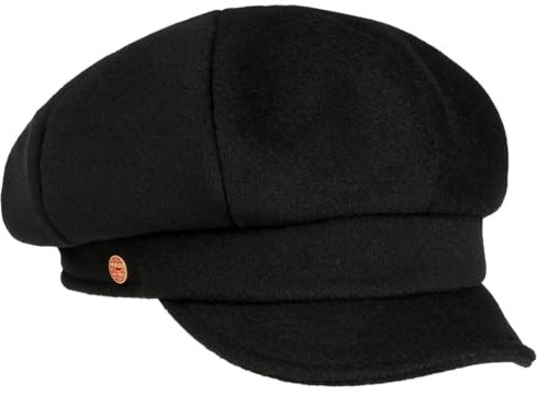 Mayser Damen Ballonmütze Wide Fit Visor Made in EU Herbst Winter schwarz L (59-60 cm)