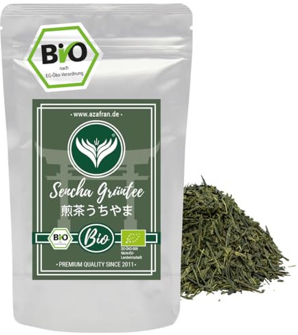 Azafran Grüner Tee - BIO Sencha Grüntee lose geschnitten - Original Uchiyama aus Japan 250g