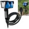 Gartensteckdose 4-fach 230V Aussensteckdose mit Erdspieß IP44 2m Kabel Gummischlauchleitung mit Klappdeckel I Gartenbeleuchtung Wetterfest