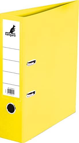 Kangaro PP Kunststoff Ordner 7,5 cm Rückenbreite DIN A4. Farbe Gelb (Ringordner, Aktenordner, Briefordner)