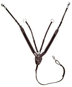 HKM SPORTS EQUIPMENT Martingal und breitem Gummi, braun, Pony Vorderzeug-6845 One Size