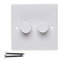 Varilight Classic White, LED Dimmer Switch - V-Pro Series, 2 Gang (Single), 1 or 2 Way, 250 Watt (Trailing Edge)