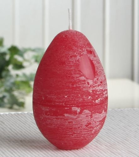 CandleCorner Eikerzen Rustik-Eikerze, durchgefärbt, mittel, ca. 9 x 6 cm, rot