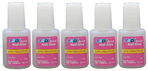 Pegamento acrílico para uñas de secado rápido, 5 unidades, 10 g, color rosa